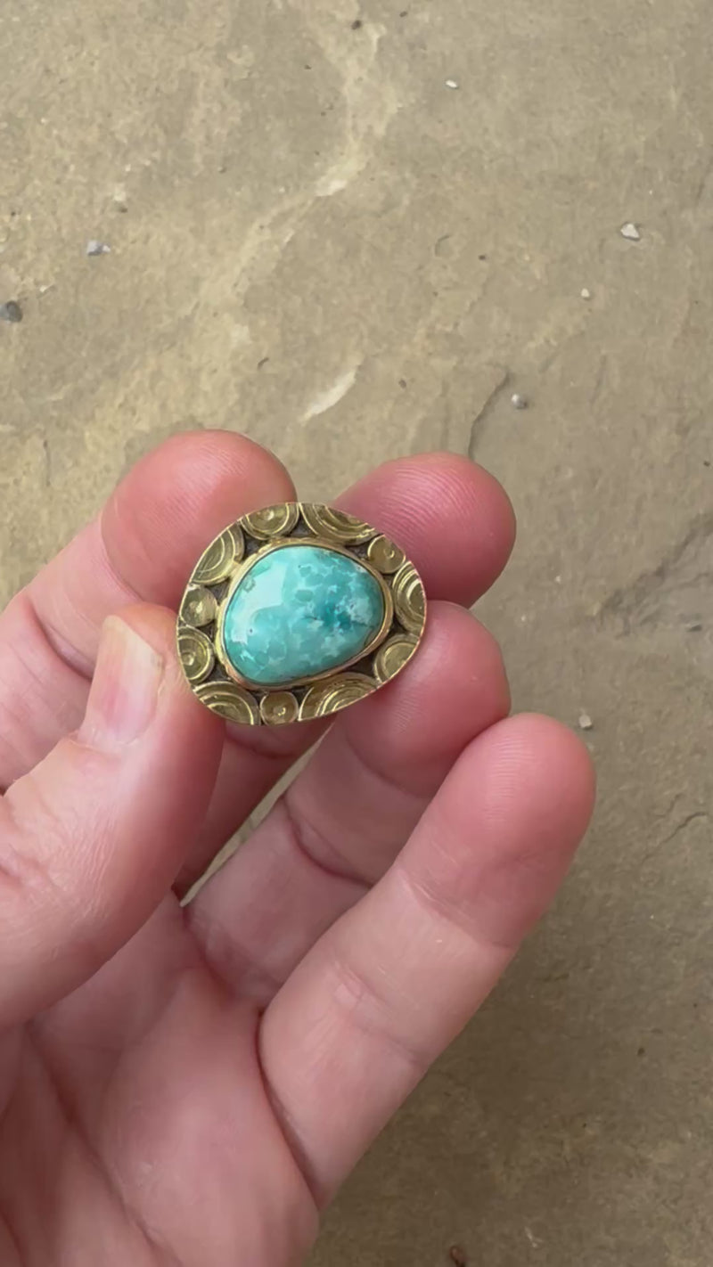 Mykonos Kingman Turquoise Ring - Size 7