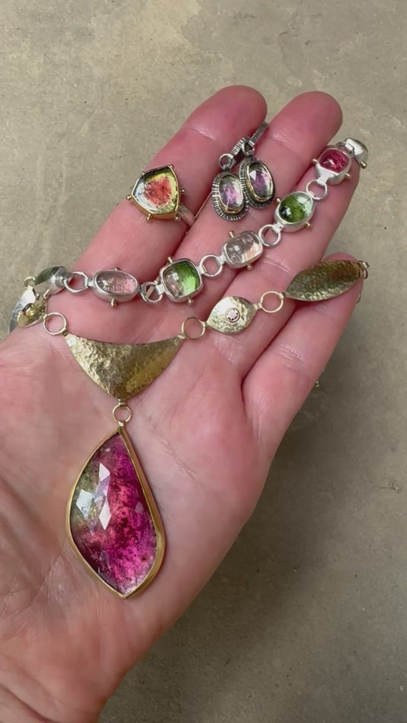 Europa Bi-colored Tourmaline Link Bracelet