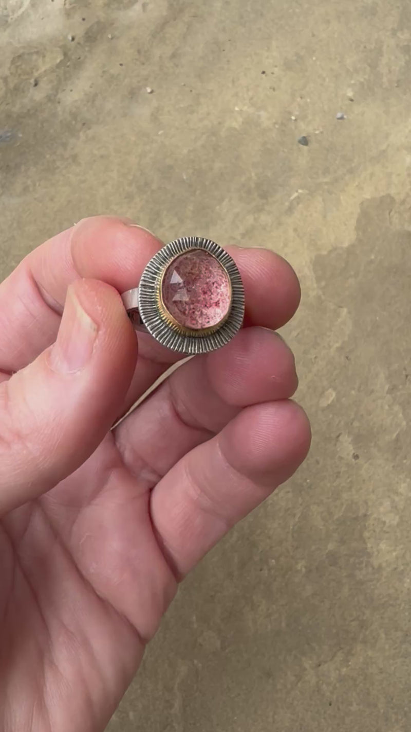 Sorento Strawberry Quartz Ring - size 7