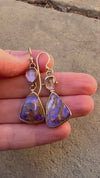 Europa Boulder Opal and Pink Amethyst Earrings in Gold & Silver