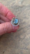 Milan London Blue Topaz and Diamond Ring, US size 6