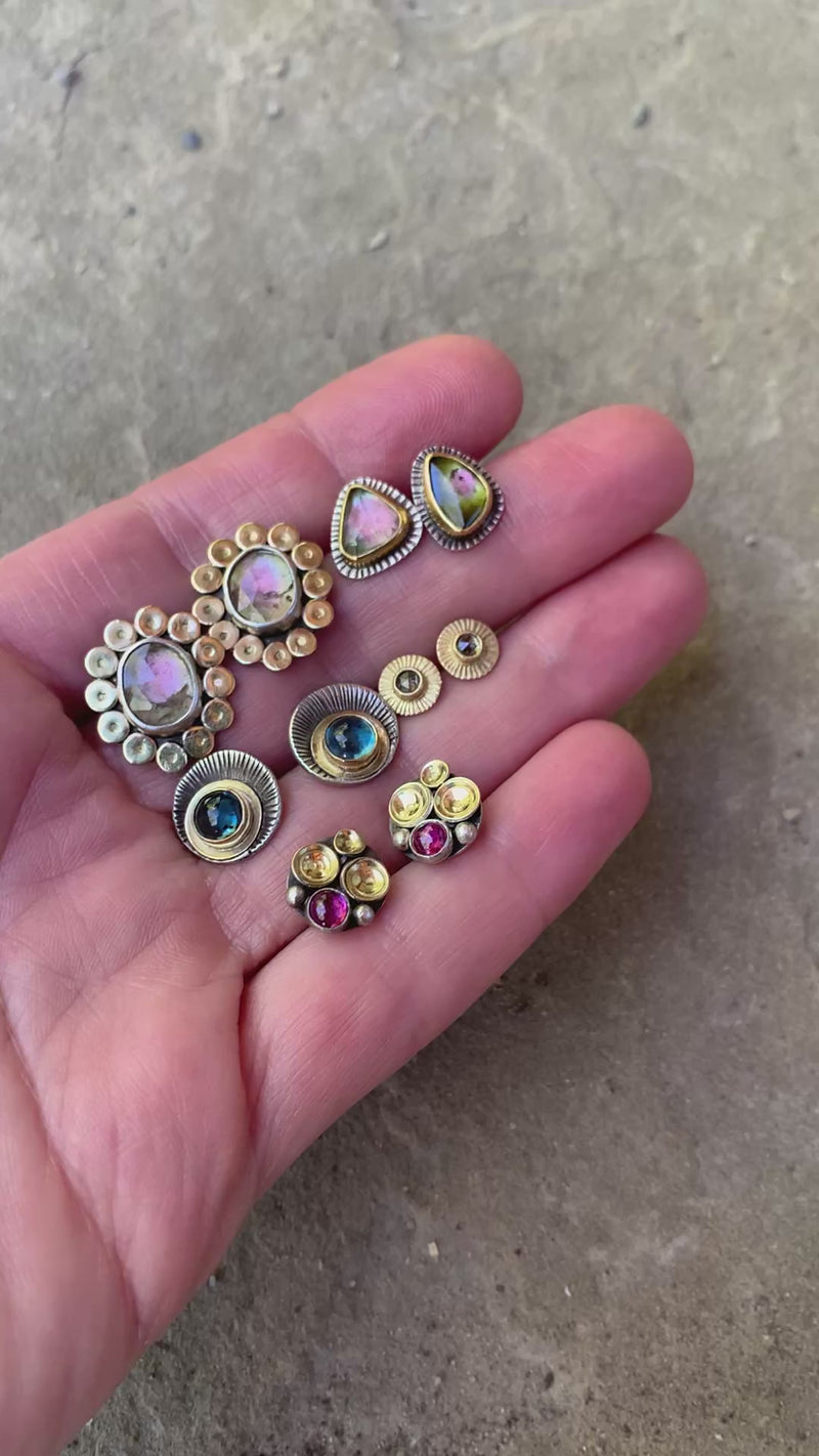 Sorento Salt & Pepper Diamond Studs in 18k Gold