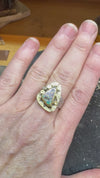 Madeira Boulder Opal & Diamond Ring, size 7 1/2