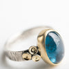 SAMPLE SALE - Kenai Teal Kyanite Ring in 18k Gold & Silver - Size 7 1/4