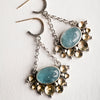 Tiamat Aquamarine Chandelier Earrings in 18k Gold and Silver