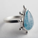 SAMPLE SALE - Hailey Aquamarine Ring in Silver - Size 6 1/2
