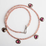 Tangier Pink Tourmaline and Orange Sapphire Necklace