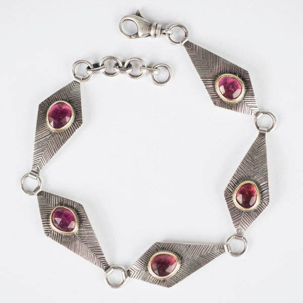 Glasgow Pink Tourmaline Geometric Bracelet