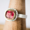 Sorento Pink Tourmaline in 18k Gold Bezel w/ Silver Ring, Size 6