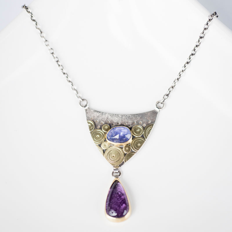 Capri Tanzanite & Amethyst Pendant Necklace