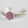 Geneva Raw Pink Sapphire Geometric Cuff Bracelet