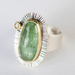Milan Green Tourmaline & Diamond Ring - US Size 7 1/2