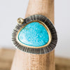 Milan Turquoise & Diamond Ring in 18k Gold, Silver, Size 6 3/4