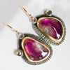 Milan Bicolored Tourmaline & Diamond Earrings in 18k Gold & Silver