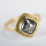 Sorento Salt & Pepper Diamond Ring in 18k Gold, 1.97 carat Diamond, Size 6 3/4