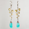 Caspian Fern Leaf Earrings w/ Aqua Amazonite