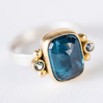 Venus Teal Kyanite & Blue Green Sapphire Ring