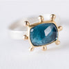 Hailey London Blue Topaz Ring in Gold & Silver - Size 7