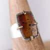 Siena Montana Agate in Silver & 14k Gold Ring, US Size 7