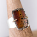 Siena Montana Agate in Silver & 14k Gold Ring, US Size 7