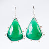 Mercury Green Onyx Earrings in Silver & Gold