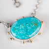 Ceres Turquoise Necklace, Silver w/ 14k Gold Granules, OOAK