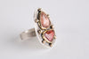 Turin Peach Tourmaline Ring in 18k Gold & Silver -size 7 1/4