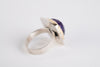 Sendai Checker cut Amethyst Ring in 18k Gold & Silver - size 7