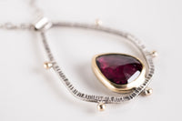 Oberon Rhodolite Garnet Necklace in Gold & Silver