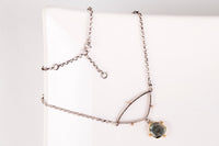 Astraea Moss Aquamarine Necklace in Gold & Silver