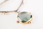 Astraea Moss Aquamarine Necklace in Gold & Silver