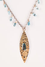 Antilles Indicolite Tourmaline & Blue Zircon Necklace in 18k Gold & Silver