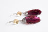 Elsa Garnet Slice Earrings in 18k Gold & Silver