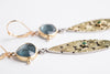Antilles Moss Aquamarine & Emerald Earrings in Gold and Silver