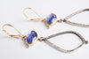 Astraea Tanzanite Small Dangle Earrings in Gold & Silver