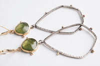 Astraea Green Sapphire Earrings in 18k & 14k Gold, Silver