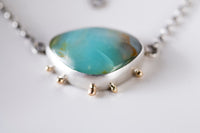 Ceres Peruvian Opal Necklace, Silver w/ 14k Gold Granules