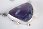 Ceres Purple Chalcedony w/ Moss Inclusions in Silver & 14k Gold