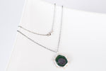 Hailey Ruby in Zoisite Pendant with Gold Granule Halo