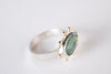 Hailey Blue Green Tourmaline Ring w/ Gold Granule Halo - Size 8