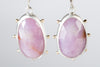 Hailey Pink Sapphire Earrings in Silver Bezel w/ Gold Granule Halo
