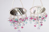 Aura Mother of Pearl & Gem Tassel Chandelier Earrings in Silver