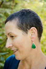 Mercury Green Onyx Earrings in Silver & Gold