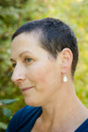 Mercury Mother of Pearl Earrings in Silver & Gold Granule Halo