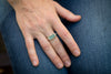 Hailey Blue Green Tourmaline Ring w/ Gold Granule Halo - Size 8
