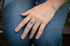 Hailey Grey Blue Tourmaline Ring w/ Gold Granule Halo, Size 7 1/4