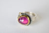 Milan Pink Sapphire & Diamond Ring in 18k Gold & Sterling Silver, US 6 1/2