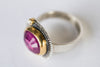 Milan Pink Sapphire & Diamond Ring in 18k Gold & Sterling Silver, US 6 1/2