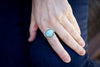 Milan Turquoise & Diamond Ring in 18k Gold, Silver, Size 6 3/4