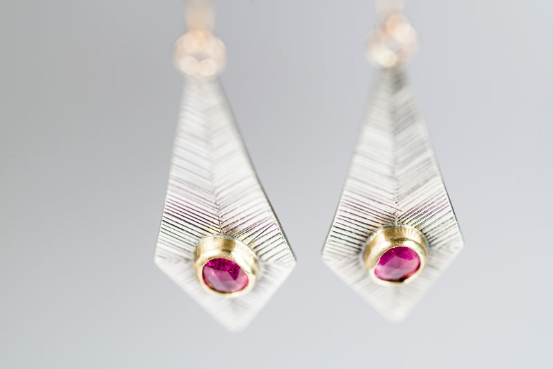 London Pink Tourmaline Dangle Earrings